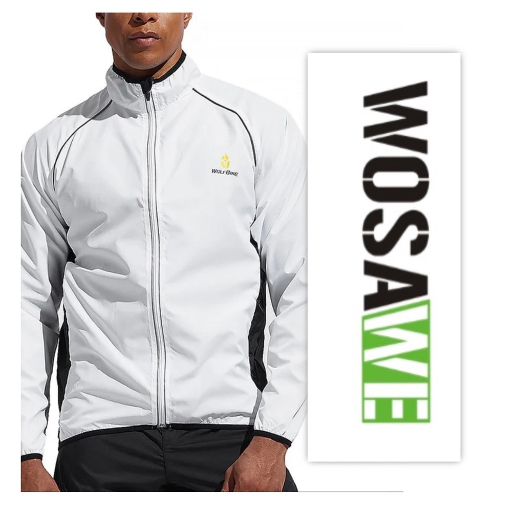 WOSAWE White Cycling Jacket Windbreaker Wind Jacket